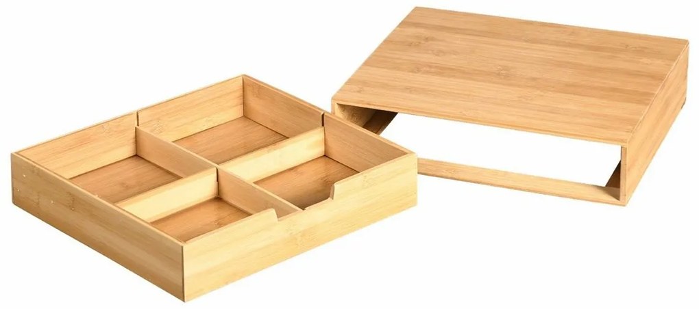 Kesper 58952 Organizator pentru capsule de ceai șicafea bambus, 34 x 31 x 8 cm