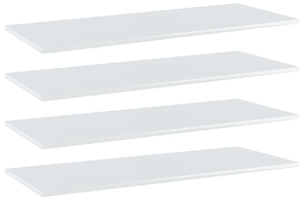 805415 vidaXL Plăci bibliotecă, 4 buc. alb extralucios, 100 x 40 x 1,5 cm PAL