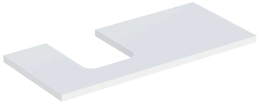 Blat pentru lavoar Geberit One cu decupaj in stanga 105 cm alb mat