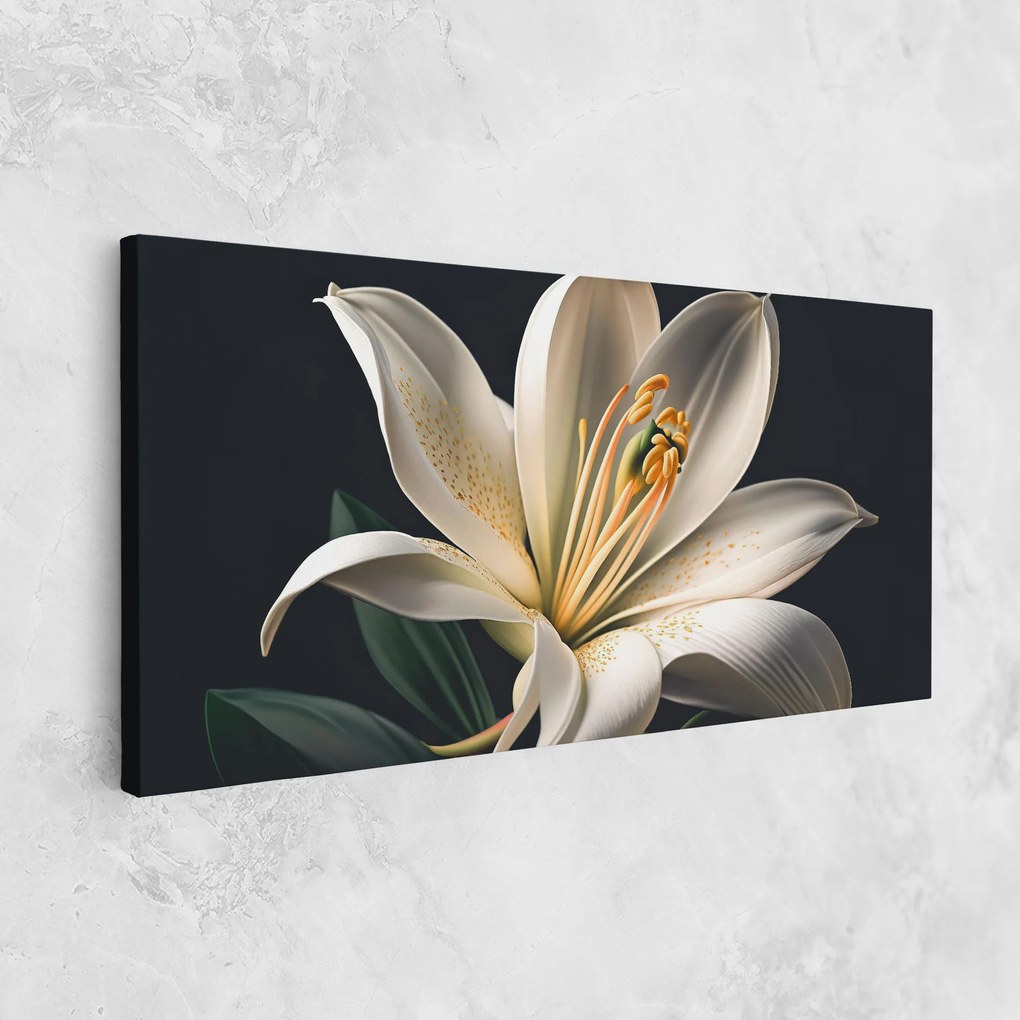 Tablou Canvas, 50x100cm, Dormitor si Living, Flori, Crini, Big Lily View