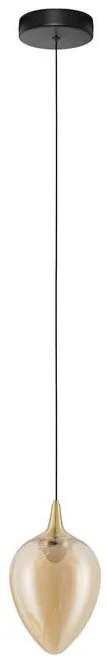Pendul LED modern, Metal, Sticla, Champaign, Nali