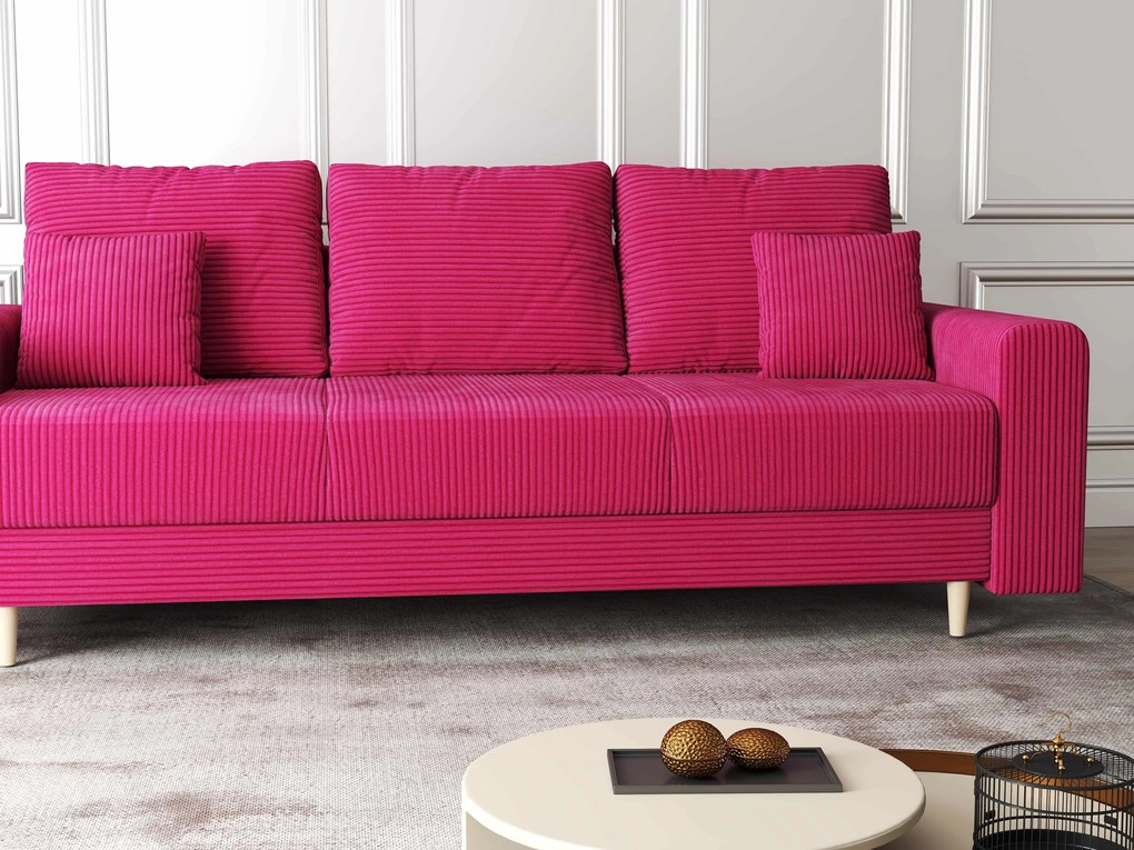 Canapea extensibilă dumonde cu ladă de depozitare si sezut confortabil din spuma high-density, Kronos Zoom Rosu 210x100 cm