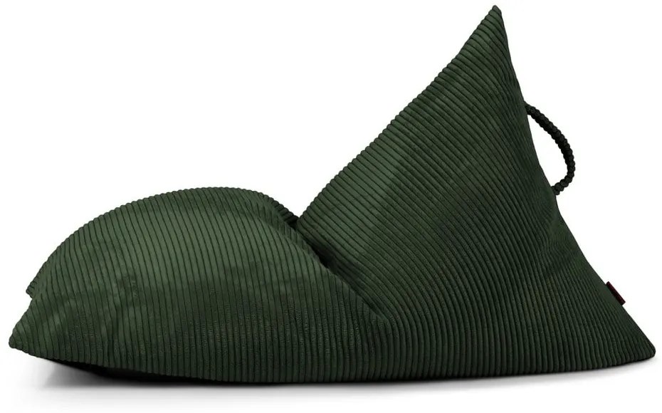 Fotoliu puf pentru copii verde cu tapițerie din catifea reiată Razzy – SLOWDOWN