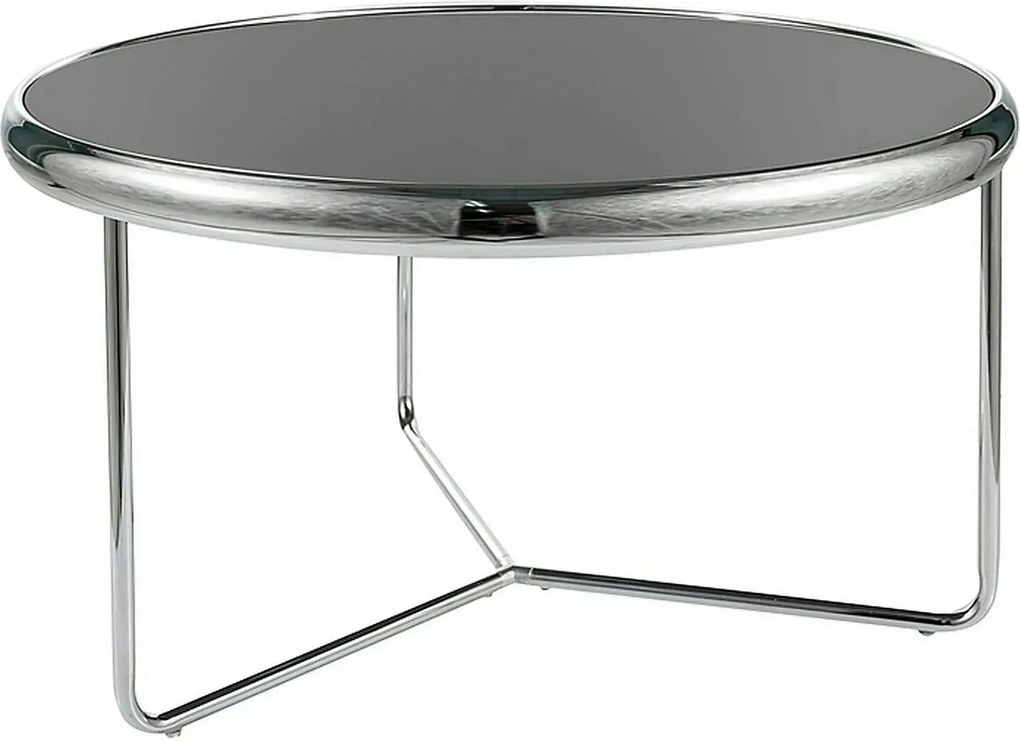Masuta cafea SCARLET, negru/argintiu, sticla securizata/metal, 74x40 c