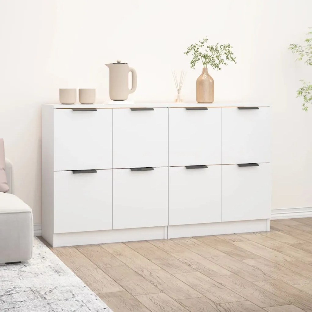 3115804 vidaXL Servante, 2 piese, alb, 60x30x70 cm, lemn prelucrat