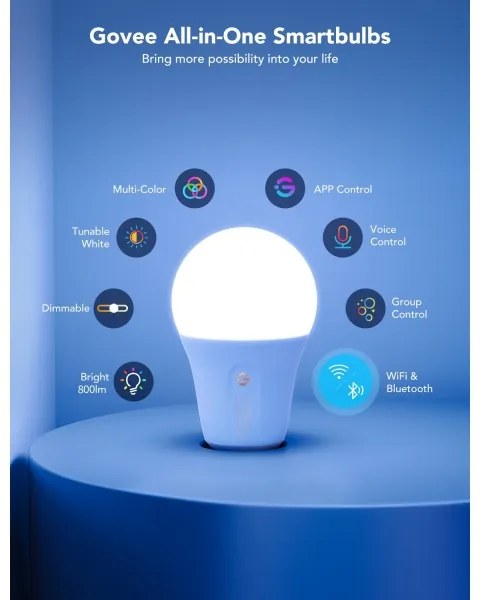 Bec LED RGBWW dimabil Govee Smart E27/12W/230V 2700-6500K Wi-Fi