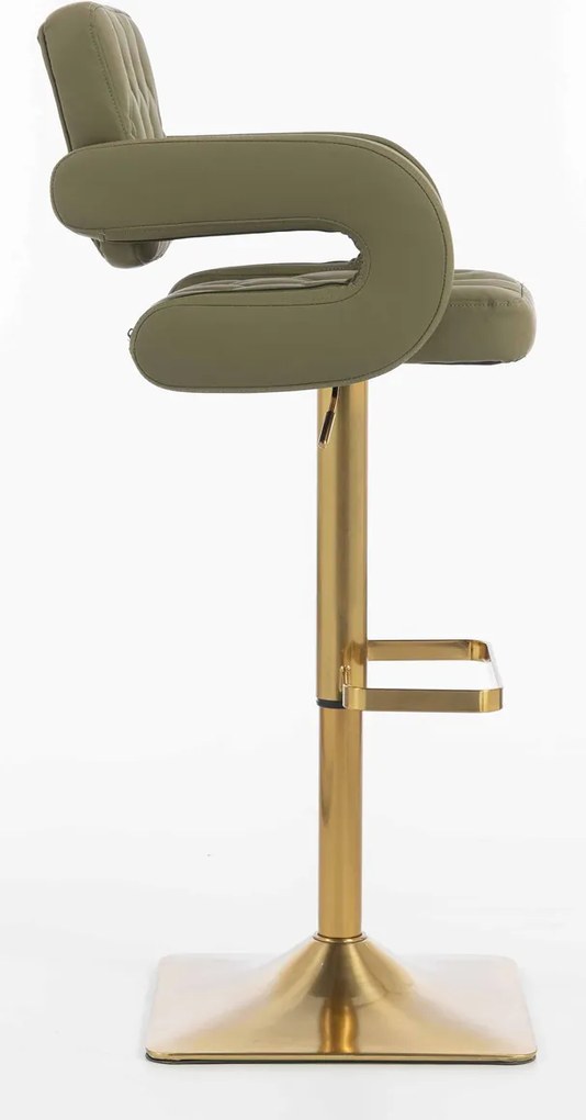 HR8403KW Scaun Khaki Piele Ecologica Premium Soft cu Bază Aurie