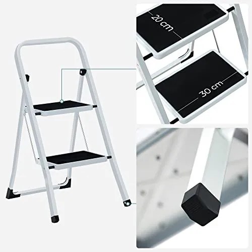 Scara, Songmics, Alb-Negru, 86.5x44.5x4.5 cm