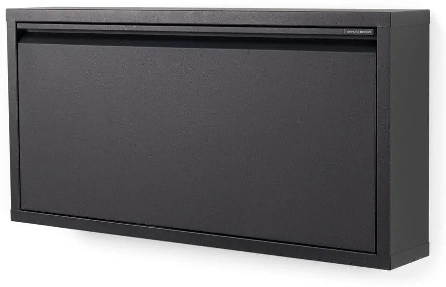 Pantofar negru cu deschidere înclinată din metal 75x37,5x12,5 cm Billy – Spinder Design