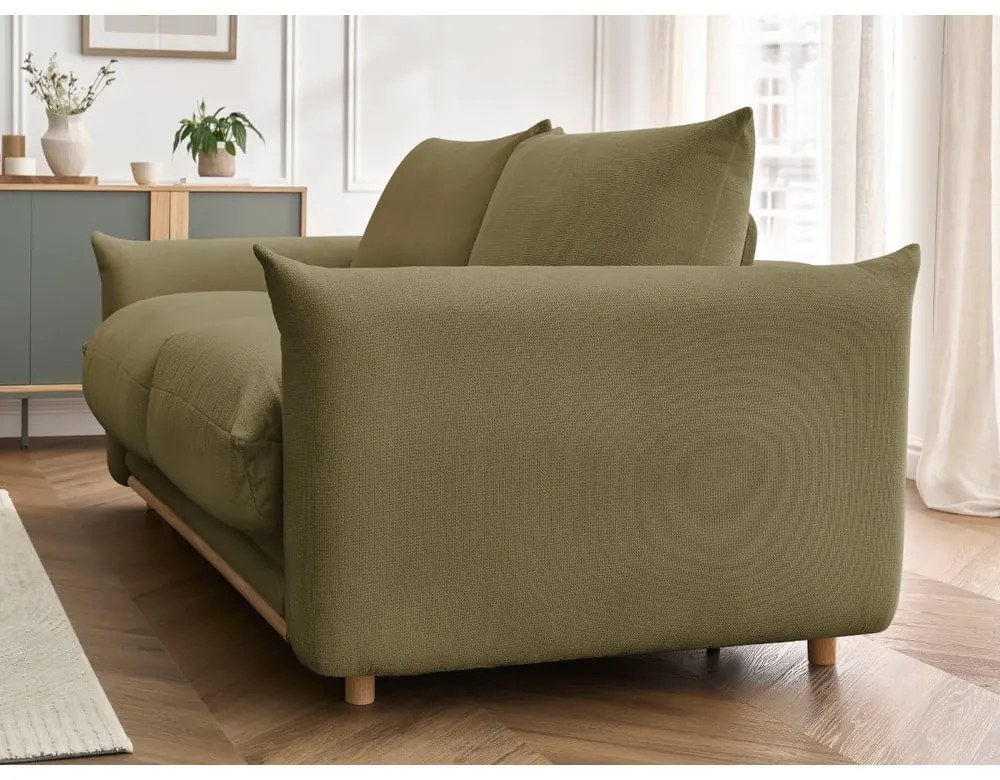 Canapea verde extensibilă 214 cm Ernest – Bobochic Paris