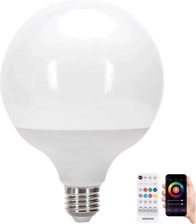 Bec LED RGB dimabil MESH G120 E27/18W/230V 6500K + telecomandă - Aigostar