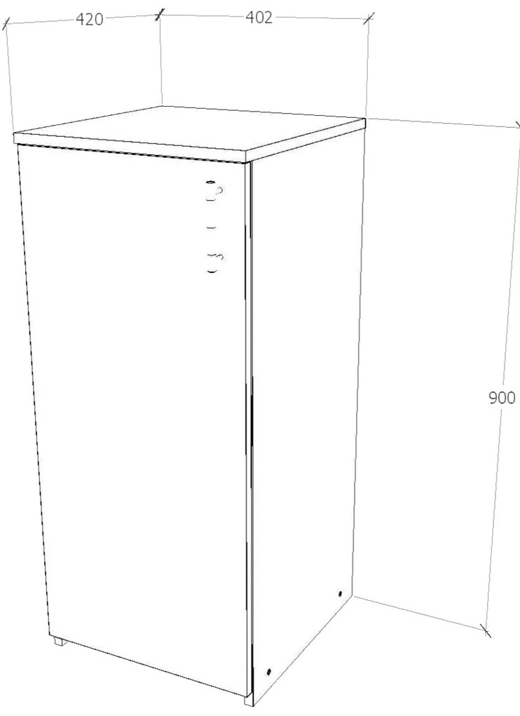 Comoda Creta, O Usa, Stejar Bronz, 40 x 42 x 90 cm