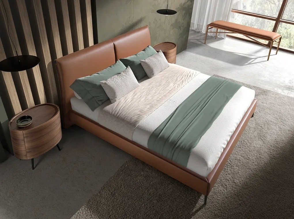 Bancheta tapitata design LUX Brown 130x40cm