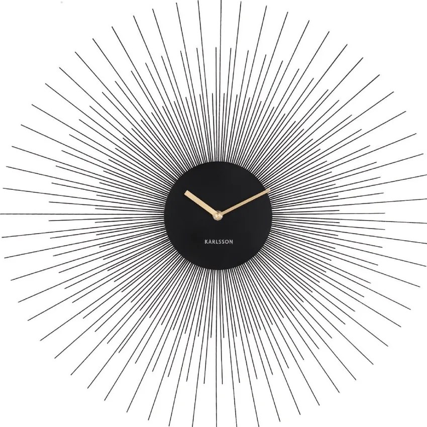 Ceas de perete Karlsson Peony Large, negru, ø 60 cm