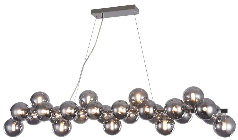 Lustra deosebita cu 25 de surse de lumina Dallas, crom/ fumuriu MYMOD547PL-25CH