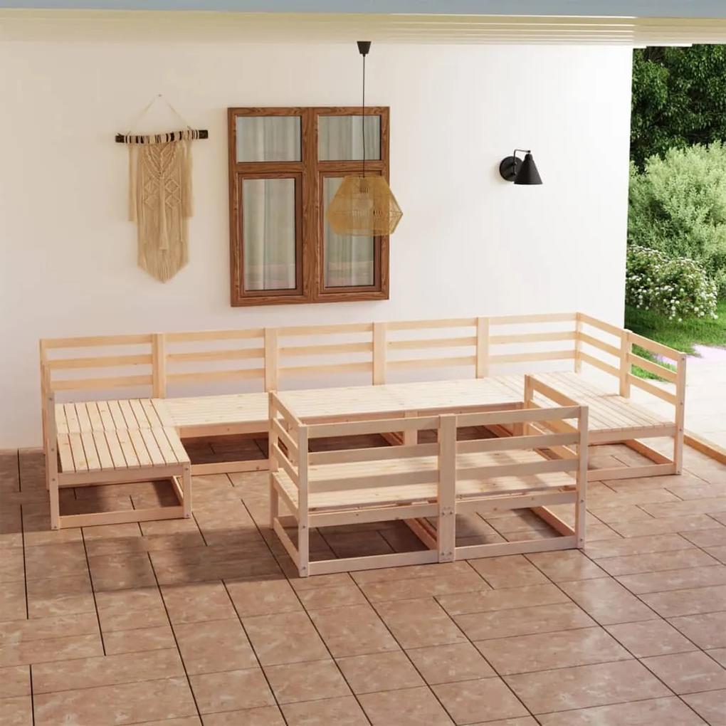 3076199 vidaXL Set mobilier de grădină, 9 piese, lemn masiv de pin