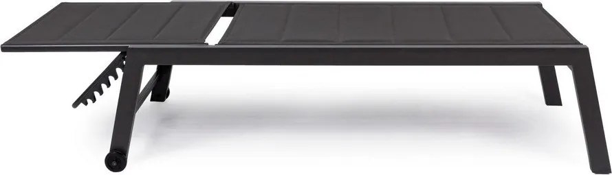 Șezlong de grădină gri antracit din metal Hilde – Bizzotto