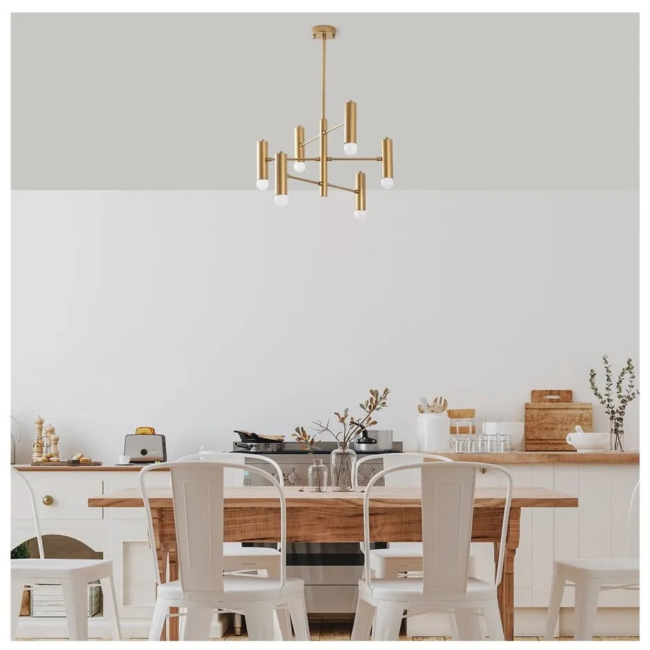 Lustră aurie cu abajur din metal Gharib – Opviq lights