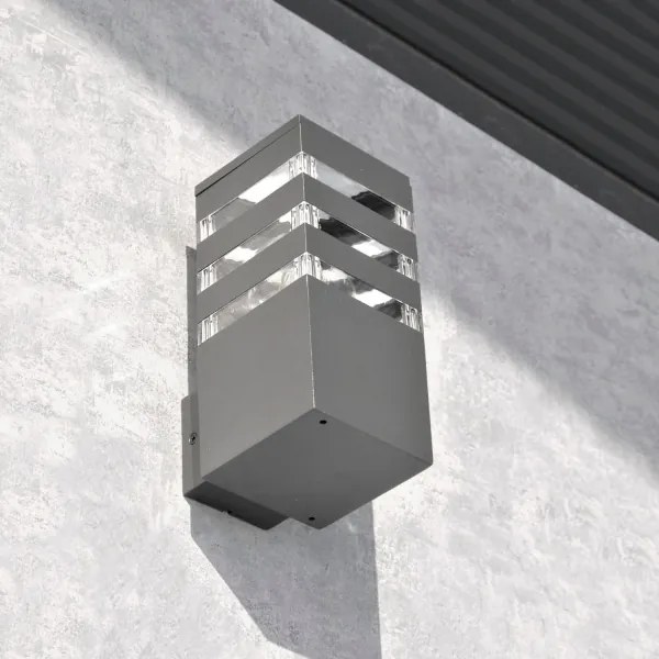 Aplică de perete LED RGBW reglabilă de exterior TEKSAS 1xE27/12W/230V IP44 antracit