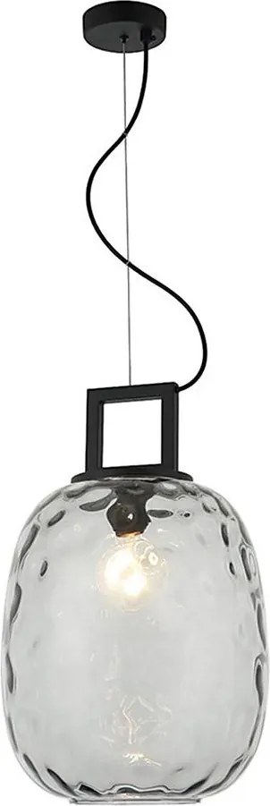 Lustră pe cablu LUCY 1xE27/40W/230V negru fumuriu