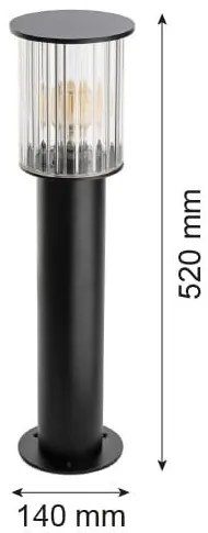 Stalp 52cm protectie IP44 NORFOLK 8749 negru