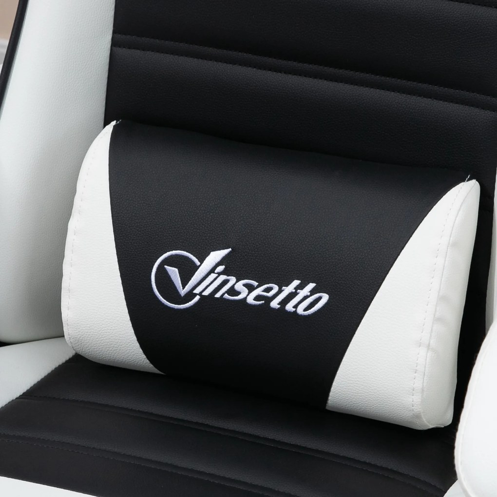 Vinsetto Fotoliu de gaming cu sprijin lombar, înălțime reglabilă, spătar reglabil, urechi de iepure și pernă pentru cap, negru | Aosom Romania