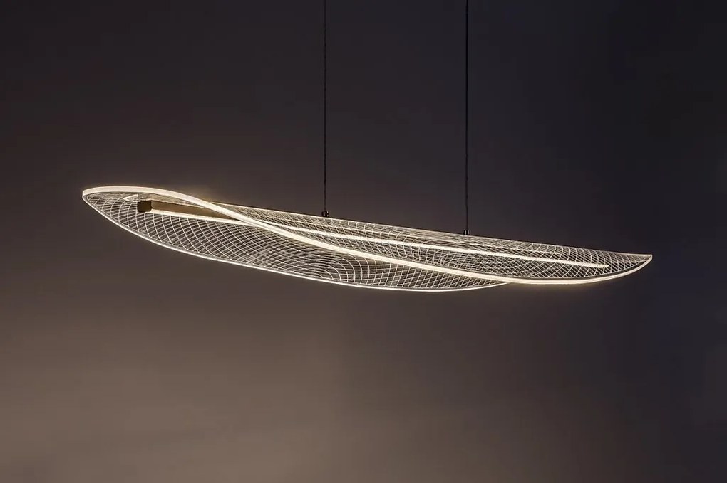 Lustra LED suspendata din metal auriu Zofrael L-94cm