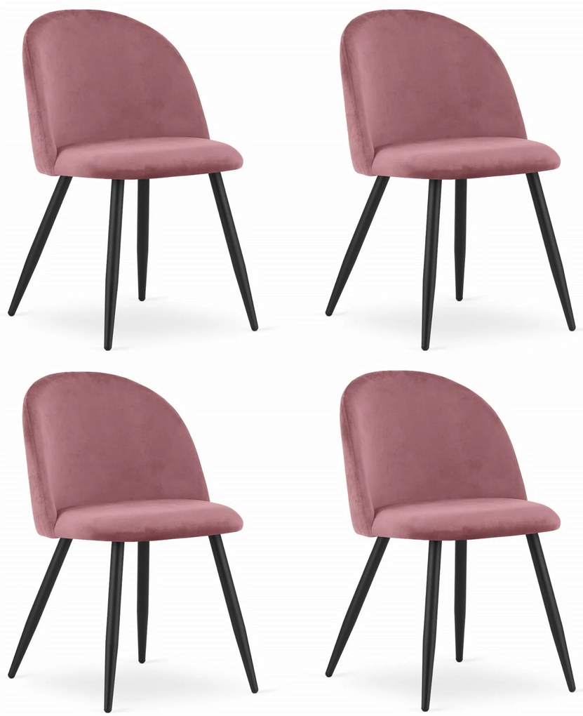 Set 4 Scaune Bucatarie/Dining Capri Catifea Roz
