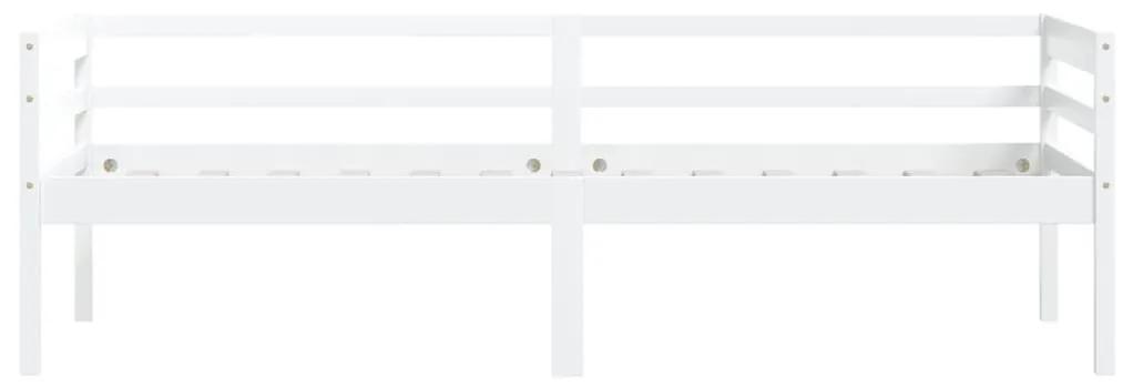 Cadru de pat, alb, 90x200 cm, lemn de pin masiv Alb