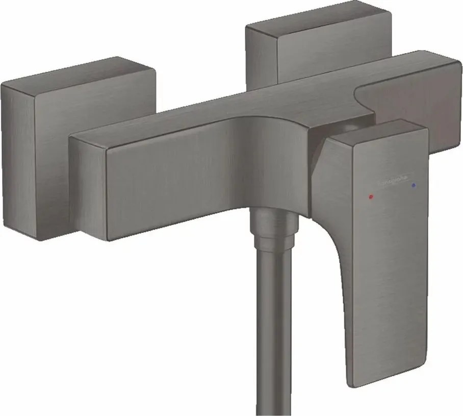 Baterie dus Hansgrohe Metropol negru - crom periat