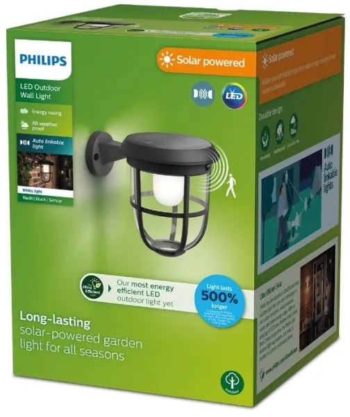 Philips LED lampă solară de perete cu senzor RADII LED/1,3W/3,7V 3000K IP44