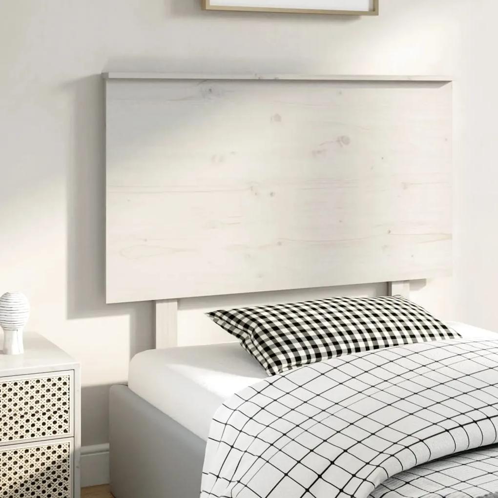 Tablie de pat, alb, 104x6x82,5 cm, lemn masiv de pin Alb, 104 x 6 x 82.5 cm, 1