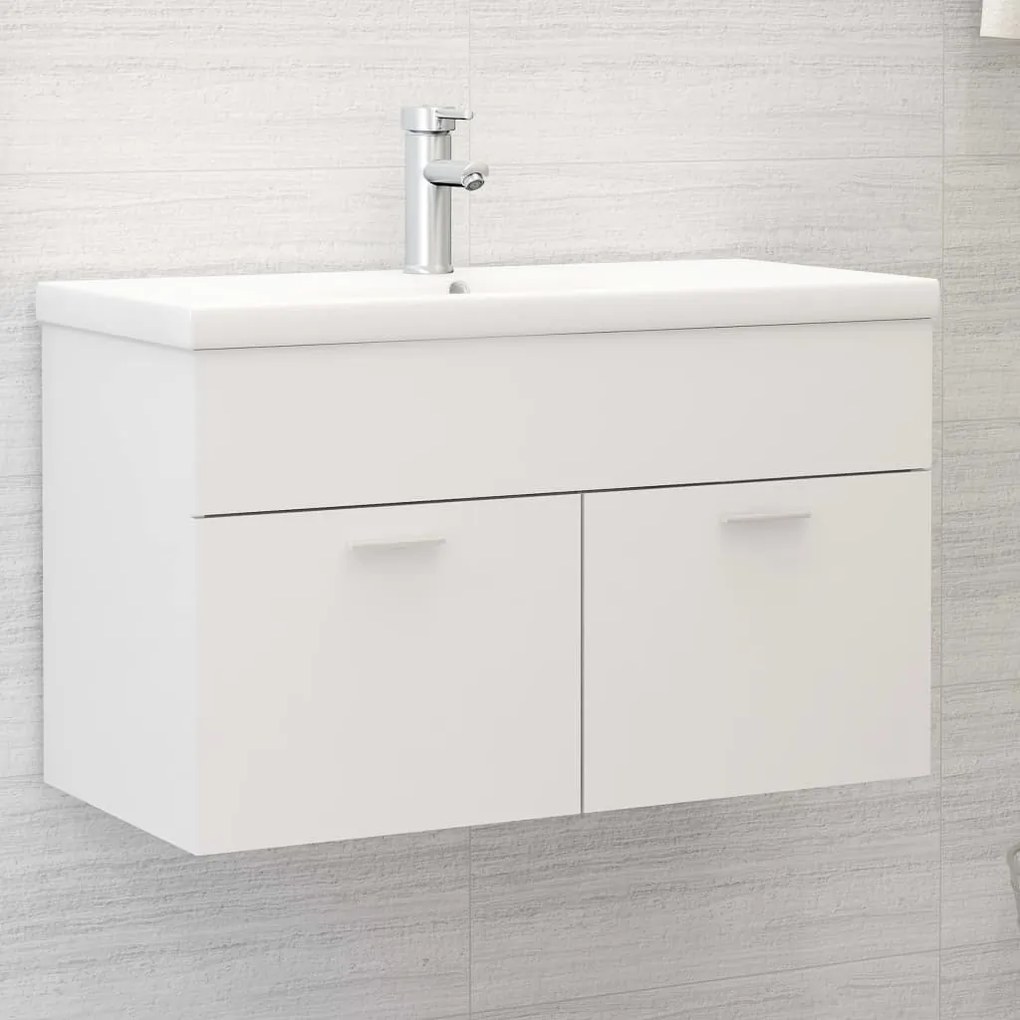 804656 vidaXL Dulap de chiuvetă, alb, 80x38,5x46 cm, lemn prelucrat