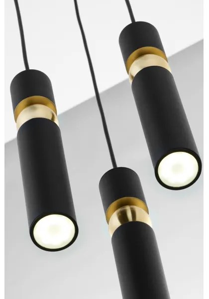 Lustră pe cablu Jupiter 2013 ALAS 3xGU10/10W/230V negru/auriu