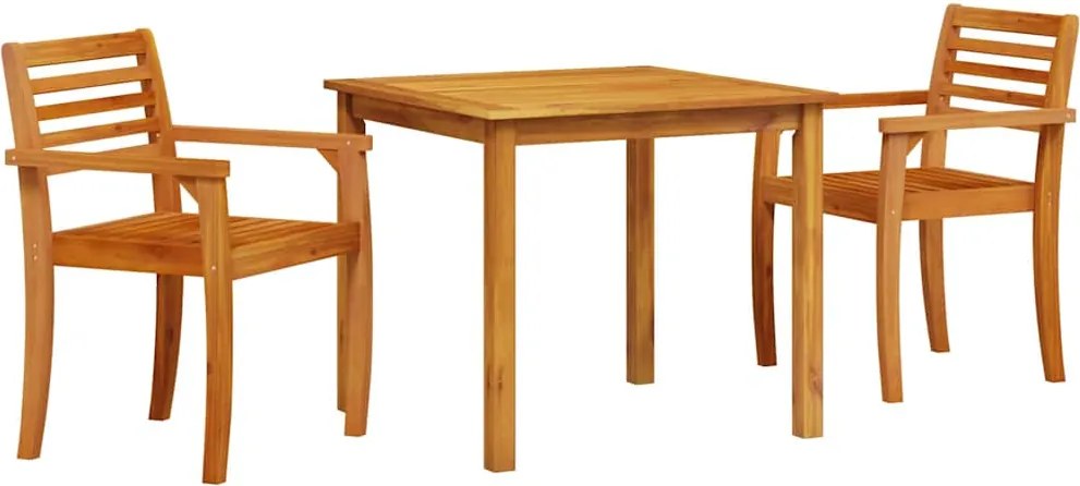 vidaXL Set de masă pentru grădină 3 pcs Maro Lemn Solid de Acacia