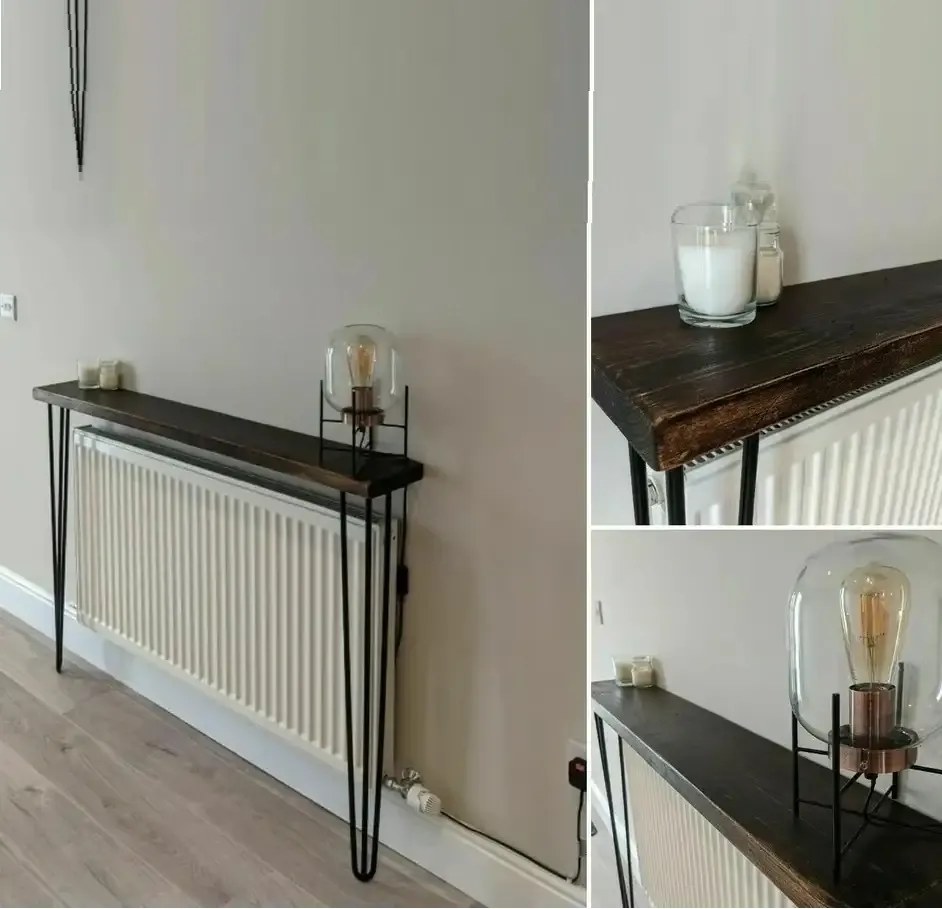 Masuta hol intrare, suport calorifer, seria wood Homs, 90 x 20  x 85cm,700076