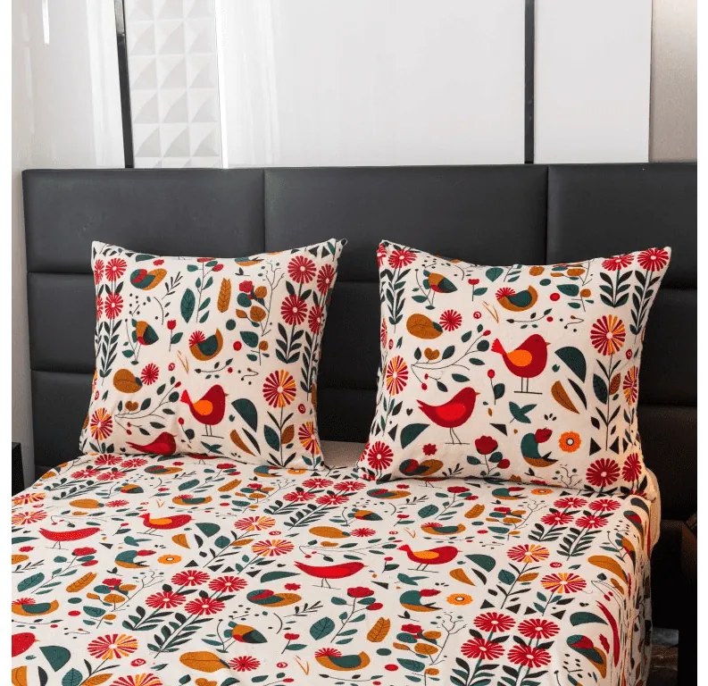 Lenjerie de pat microplus RETRO BIRD colorat Dimensiunile lenjeriei: 2 buc 70 x 90 cm | 200 x 220 cm