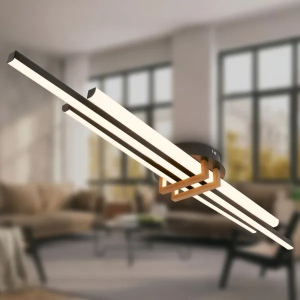 Brilo - Plafonieră LED TINKA, 30W, 230V, 3000K, neagră