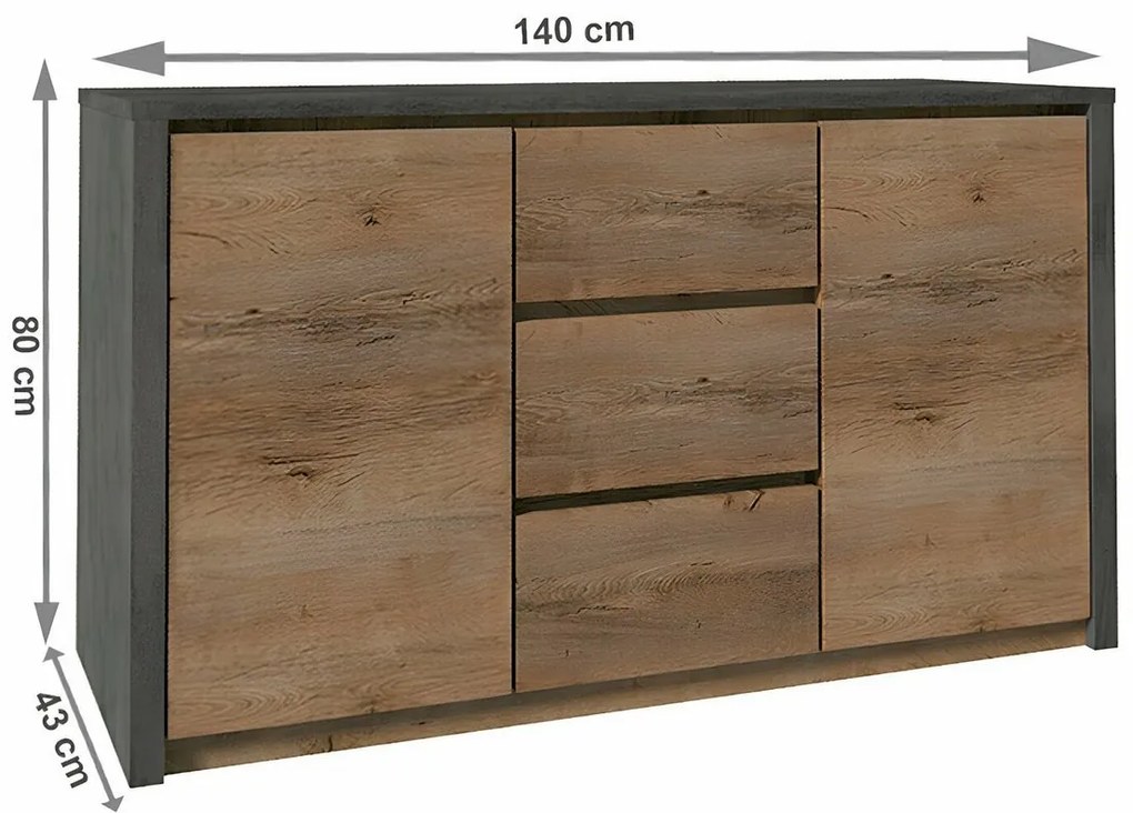 Cabinet MONTANA K2DP, gri