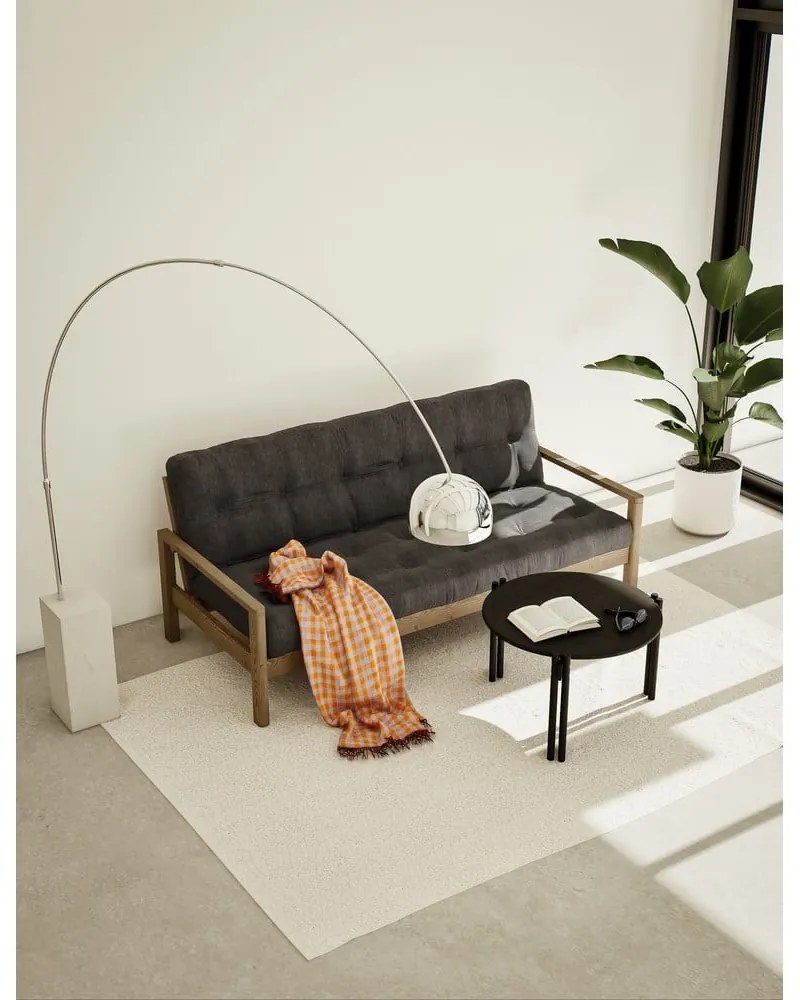 Măsuță de cafea neagră rotundă din lemn masiv de pin ø 80 cm Sticks – Karup Design