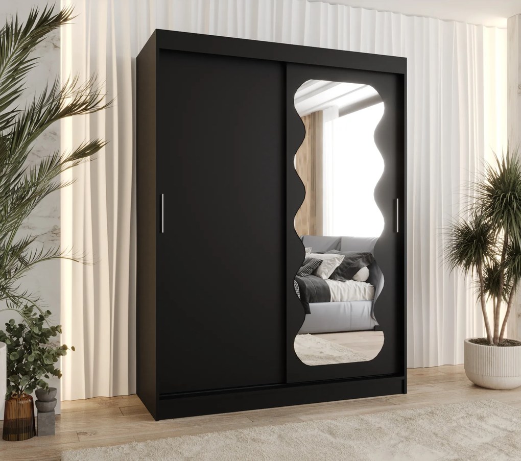 Dulap de haine 150 cm Spock (Negru). 1126077