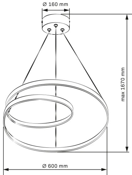 Lustră LED pe cablu ZEFIRA LED/52W/230V 4000K d. 60 cm antracit