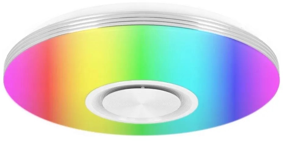 Plafonieră LED RGBW reglabilă cu boxă, LED/60W/230V, albă + telecomandă