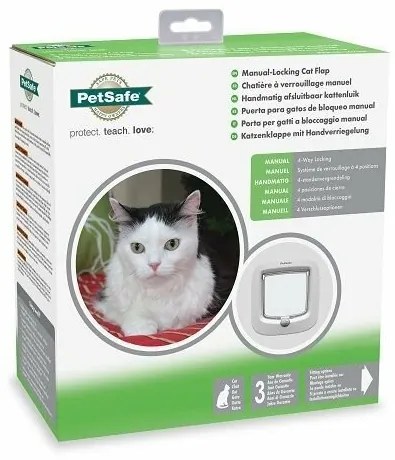 PetSafe® Ușă manuală pentru câini și pisici DeLuxe alb