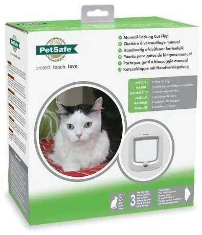PetSafe® Ușă manuală pentru câini și pisici DeLuxe alb