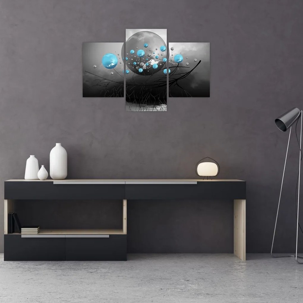 Tabloul - bile abstracte albastru deschis (90x60 cm)