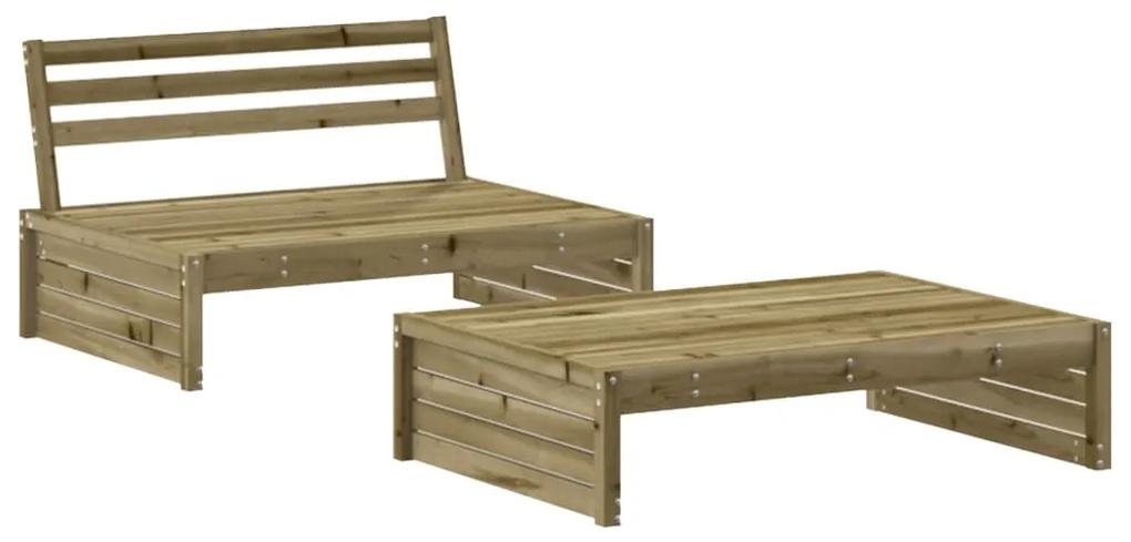 3186626 vidaXL Set mobilier relaxare de grădină, 2 piese, lemn de pin tratat