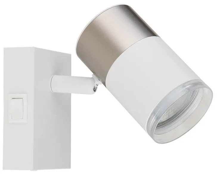 Aplica cu Spot directionabil BRISBON nickel/alb
