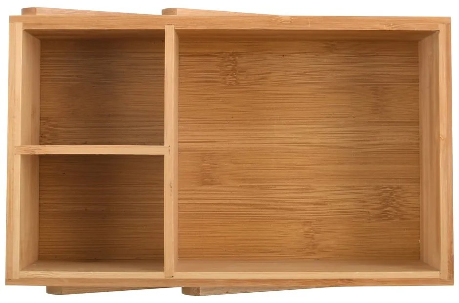 Organizator de baie în culoare naturală pentru cosmetice, din bambus Isalys – MSV