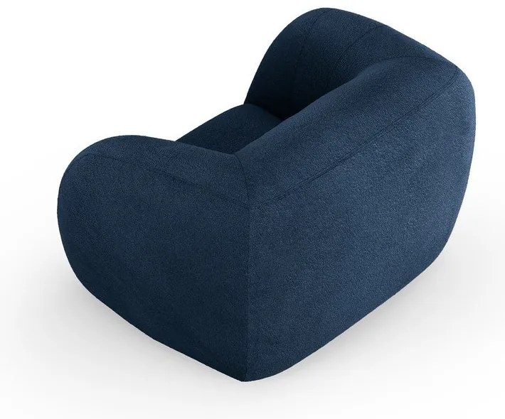 Fotoliu albastru cu tapițerie din stofă bouclé Essen – Cosmopolitan Design